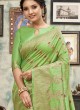 Festive Wear Saree In Green Color